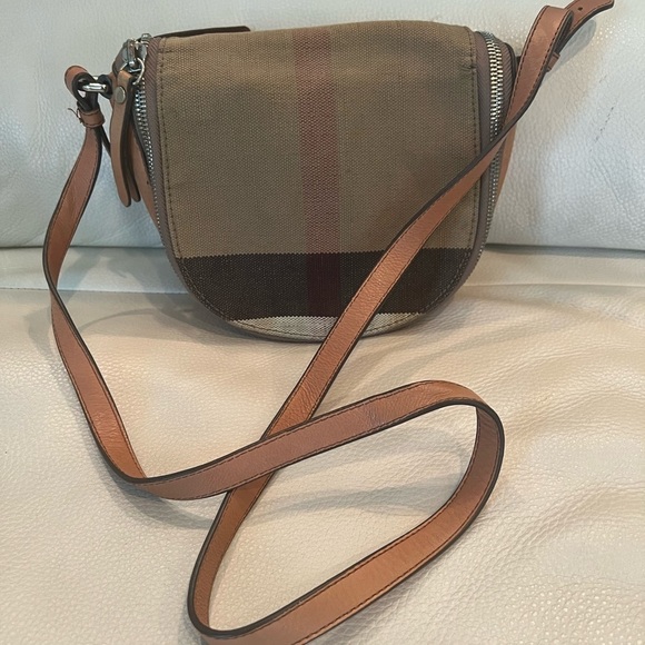 Burberry Women’s Biege/Tan Canvas Leather Crossbody Handbags